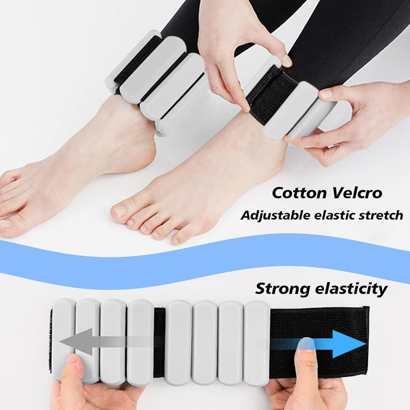 SDATEKIT Wrist and Ankle Weights for Women & Men 2 Pack (1lb Each), Adjustable Silicone Weighted Bracelet for Pilates, Gym, Yoga, Cardio & Strength Training, Bala-Style Bangles Slip-Free Design - Image 5